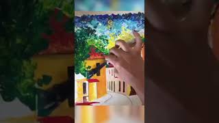 Colorful Landscape / Palette Knife / Acrylic Painting #art #painting #shorts