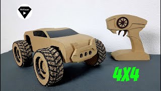 How to make a car out of cardboard on the remote control?