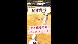 お寺野球「甲子園球児のジャストミート」