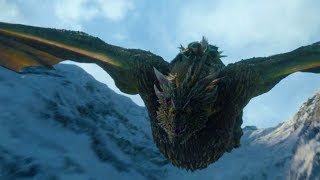 Game of Thrones 8x01 - Jon Rides Rhaegal