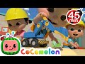 Construction Vehicles Song | CoComelon Sing Along | Learn ABC 123 | Fun Cartoons | Moonbug Kids