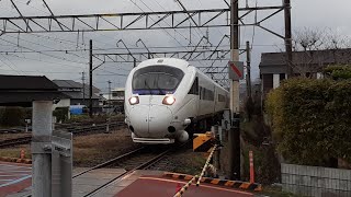 885系みどり(リレーかもめ)2号 長崎本線 江北駅到着 発車 2023年2月19日