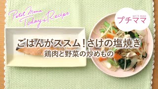 【プチママ♪ミールキット　2022/6/29】ごはんがススム！さけの塩焼き・鶏肉と野菜の炒めもの