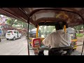 driving in india on a sunday rickshaw cab view pov