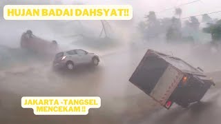 Hujan Angin Beliung Mendarat di Ciputat Tangsel Baru saja, Angin Kencang Tangerang Jakarta Hari ini