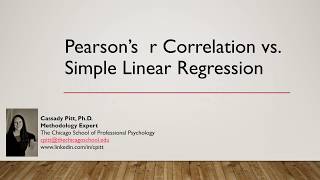 Pearson's r correlation vs regression
