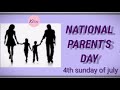 National parents day || paragraph || speech || short essay || few lines