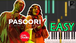 Pasoori - Coke Studio Season 14 - EASY Piano Tutorial