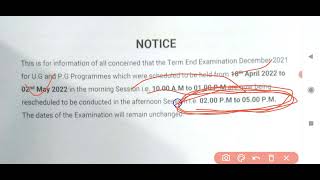 new update ! osou change in exam session from morning to afternoon session for semester examination