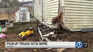 Neighbors call for safety fixes after pickup truck damages Groton home