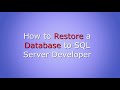 How to restore a Database to SQL Server Developer