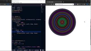 P5.js Animation: Multi-Colored Concentric Circles