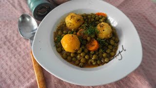 Αρακάς λαδερός, εύκολο και υγιεινό φαγητό - Green peas greek style - Greek Cooking by Katerina