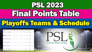 🏆PSL 2023 Final Point Table ✅ PSL 08 - Pakistan Super League Points Table