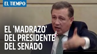 El 'madrazo' del presidente del Senado, Ernesto Macías, en pleno debate a la JEP