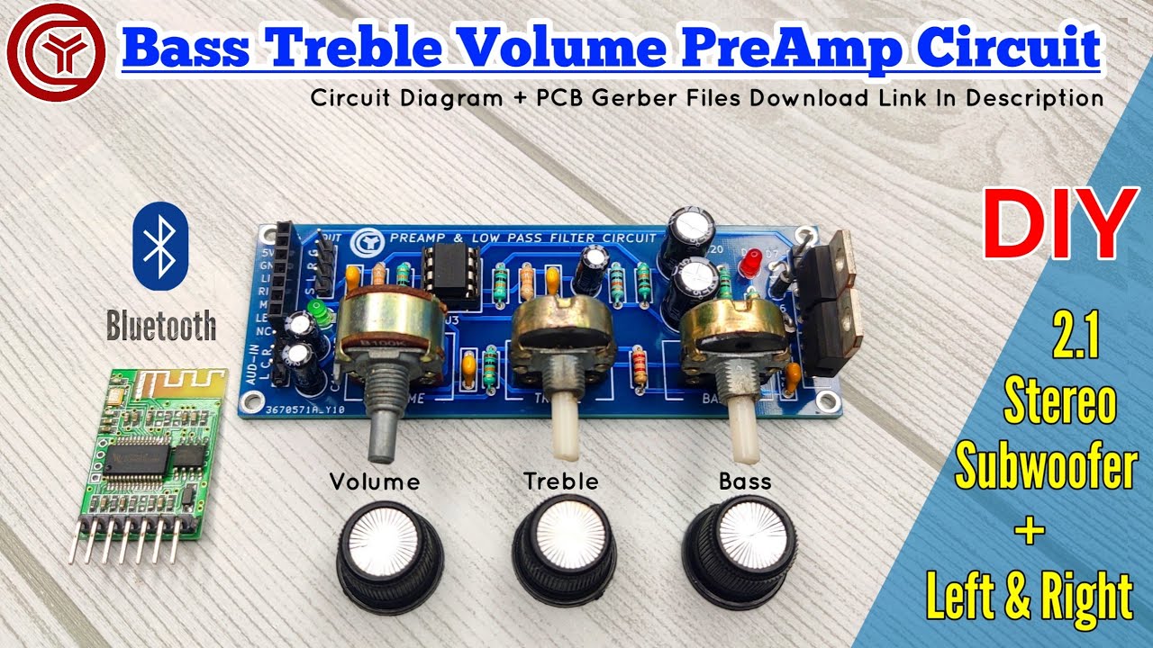 Heavy Bass Treble Volume Control Circuit For Amplifier DIY - YouTube