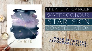 Watercolour Star signs - How Paint a Cancer Watercolour Star sign