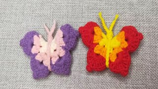 钩针编织：如何钩织漂亮的小蝴蝶配件丨Crochet:How to Crochet Pretty Little Butterfly Accessories#shorts #handmade