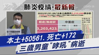 本土+50561.死亡+172 三歲男童「哮吼」病逝｜TVBS新聞