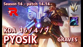 【KRサーバー/C1】KT Pyosik グレイブス(Graves) VS ブランド(Brand) JG - Patch14.14 KR Ranked【LoL】