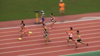 2017東部陸上カーニバル　小6男子100m　決勝（再レース，標準スロー付）