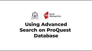 ProQuest Advanced Search