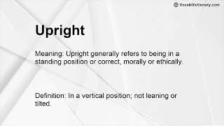 Upright Meaning