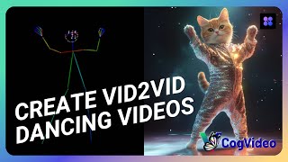 VID2VID, dancing animals with CogVideoX in ComfyUI AI, with auto pose creation