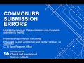 CTSI Open Research Office: Common IRB Submission Errors