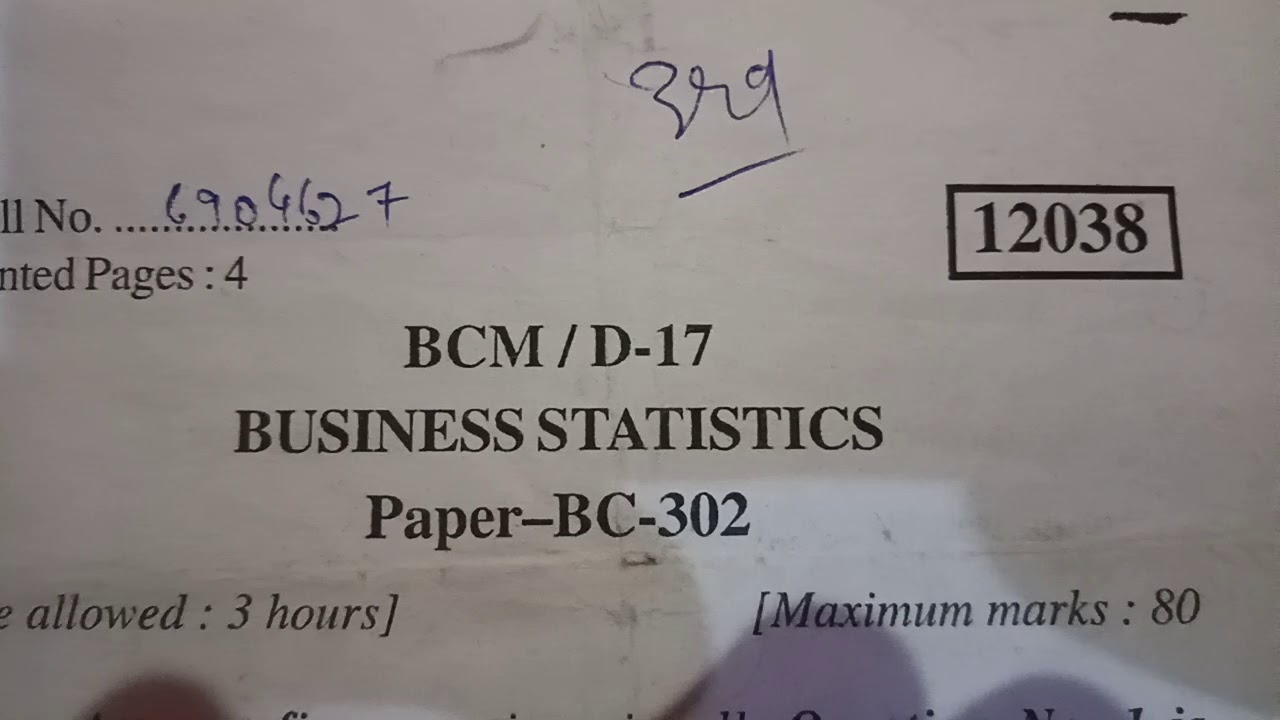 Business Statistics B.com 3rd Sem 2017 - YouTube