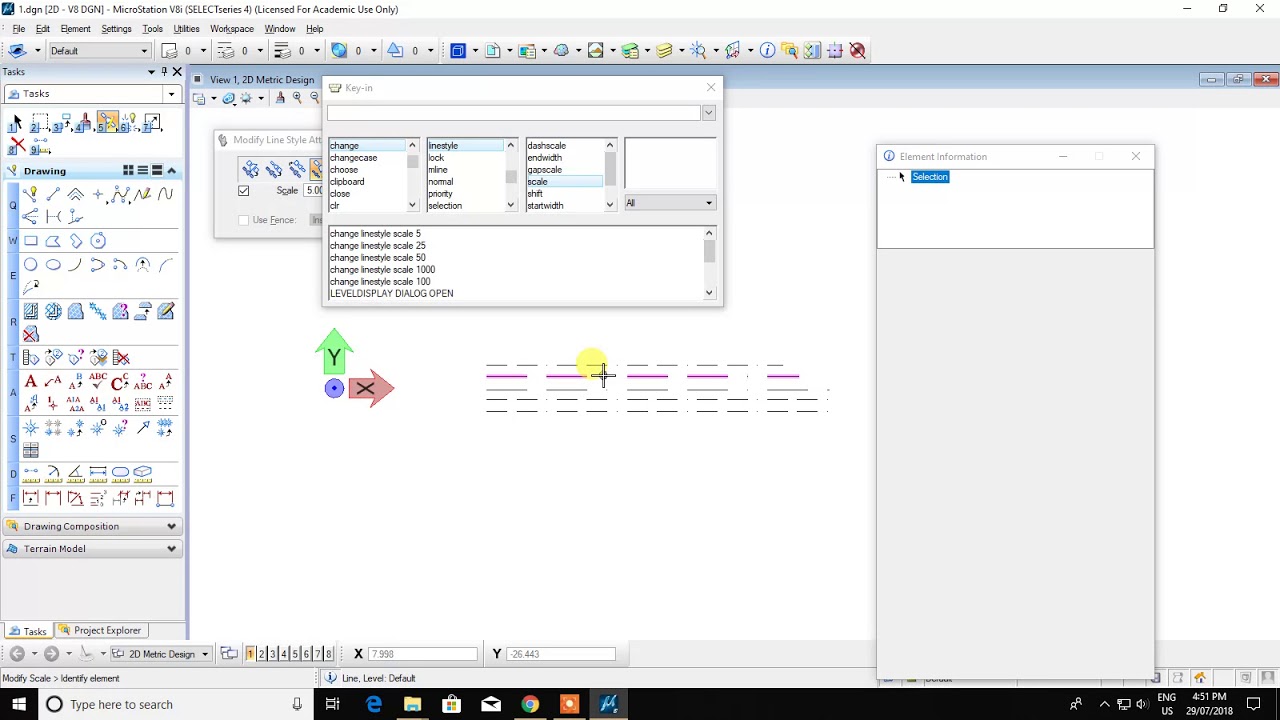 Microstation V8i - How To Change Line Style Scale - YouTube