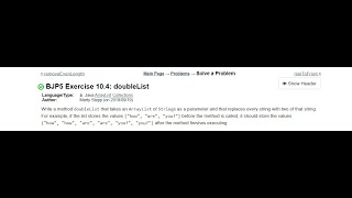 Exercise 10.4 (doubleList) Java Tutorial || Practice-It