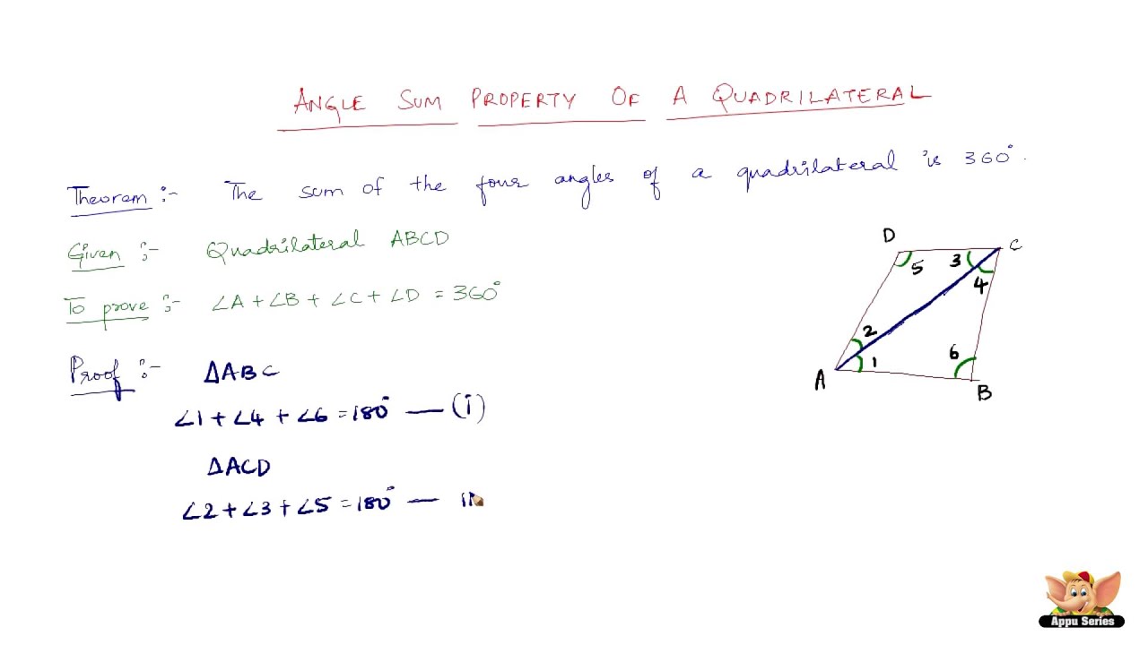 What Is The Angle Sum Property Of Quadrilateral ? - YouTube