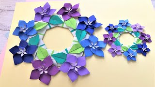 折り紙 桔梗の花 リース 折り方 Origami Chinese bellflower wreath tutorial（NiceNo1）