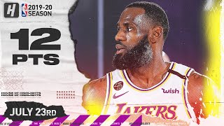 LeBron James IS BACK! 12 Points 1st Half Full Highlights | Mavericks vs Lakers | July 23, 2020