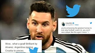 Twitter reacts after 🇦🇷 Argentina beat 🇭🇷 Croatia 3-0 #fifa22 #worldcup #argentina #messi