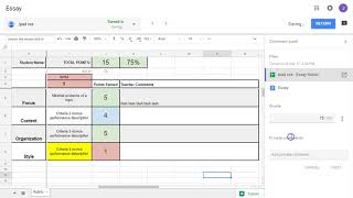 Google Rubric: Grading