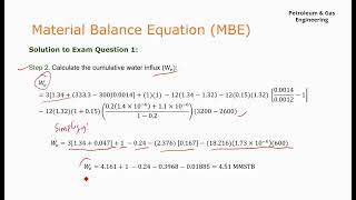Material Balance Equation (MBE) Exam Q&A