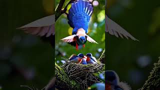 बारिश🌧️ (वर्षा)  से बचाव (छाते वाला पक्षी) Save Bird 🐦Umbrella #Bird Save His Baby #Rain #music