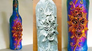 Antique Bottle Art/ Glass Bottle Decorations