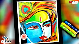 Oil pastel drawing #Janmashtami Easy | Janmashtami special Krishna drawing with oil pastel very easy