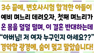 (반전신청사연) 3수 끝에 변호사시험 합격한 아들이, 예'비며느리를 데려오자, 첫째며느리가 '아버님! 저 여자 누구인지 아세요_' 며느리 한마디에[신청사연][사이다썰][사연라디오]