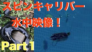 ブレードが付いていないスピナベ！？スピンキャリバー 巨大プールで水中映像撮ってみた♪Part１【ティムコ】【水中映像】