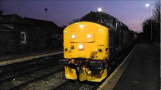 2T21 Sellafield to Carlisle Workers Train DRS Class 37 37409 St Bees + Maryport 12th Jan 2012.wmv