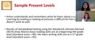 IEP- Present Levels of Academic Achievement and Functional Performance