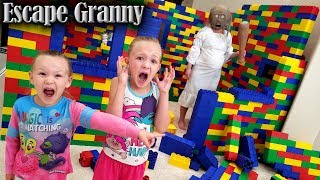Escape the Babysitter Pregnant Granny in Real Life Escape Room! We Lock Granny in Giant Lego Fort!!!