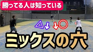 【知らない人が多いこのセオリー】テニス ミックスダブルスのセンターは真ん中ではない