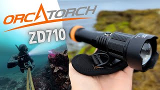 OrcaTorch ZD710 Zoomable Dive Light Test/Review! #scubadiving #freediving #snorkeling