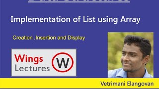 Implementation of List using Array