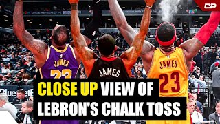 Close Up View Of LeBron's LEGENDARY Chalk Toss 💯 | Highlight #Shorts